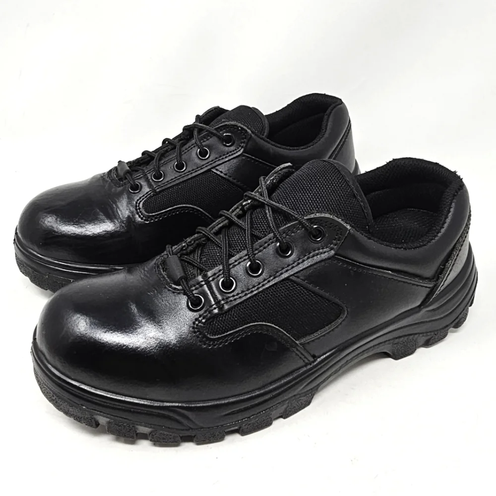 Work Zone Mens Size 6 Safety Toe Black‎ Leather Work Shoes N477 Lace Up